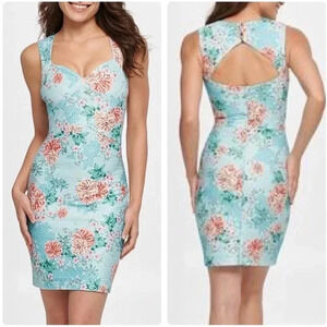GUESS | Sweetheart Neck Floral Bandage Sheath Dress Size 2/XS (Tag missing)
